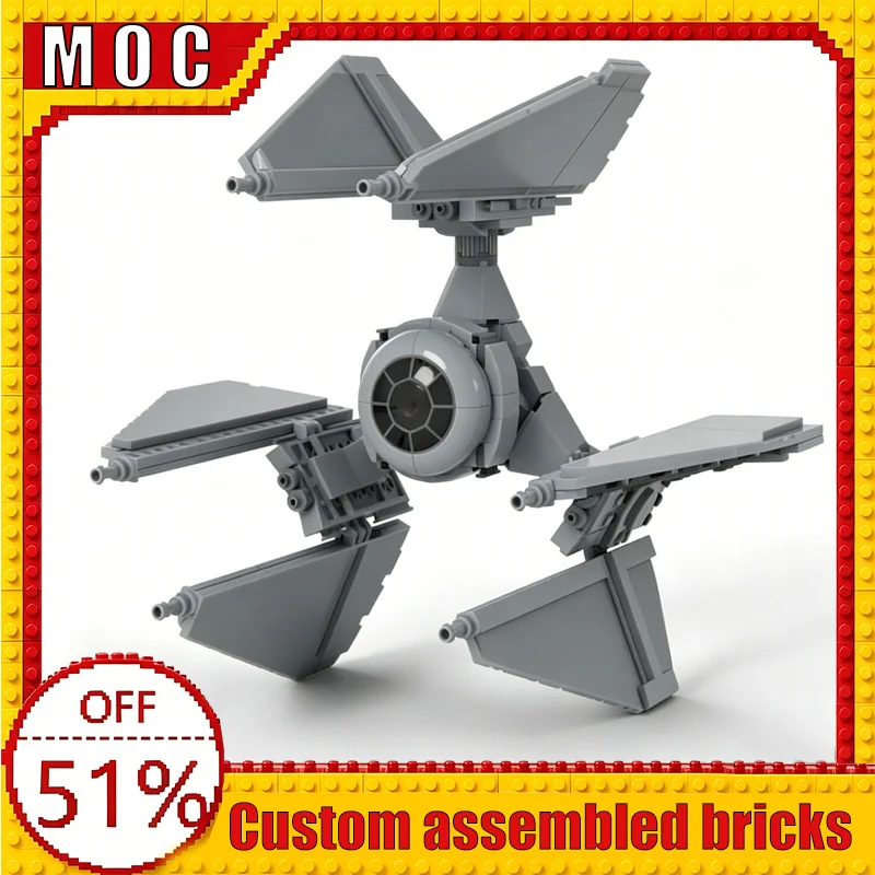 532PCS TIE Defender Technology Sci Fi Modify Heavy Starfighter MOC Model Building Blocks DIY Assembly Educational Learning Gift