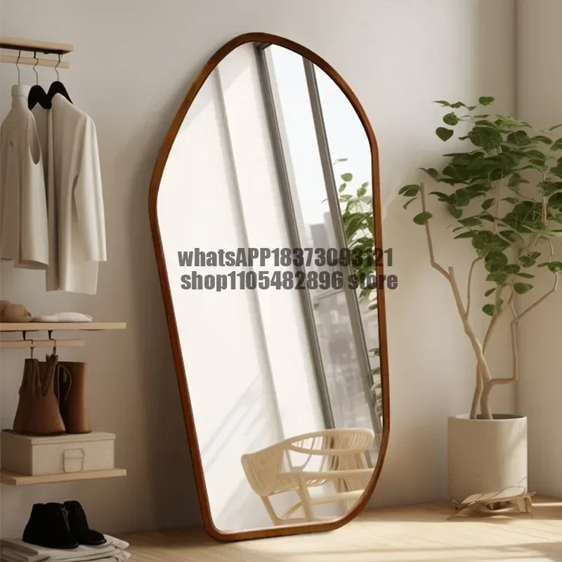 Floor-to-ceiling full-body mirror retro-style special-shaped floor-to-wall dressing mirror clothing store