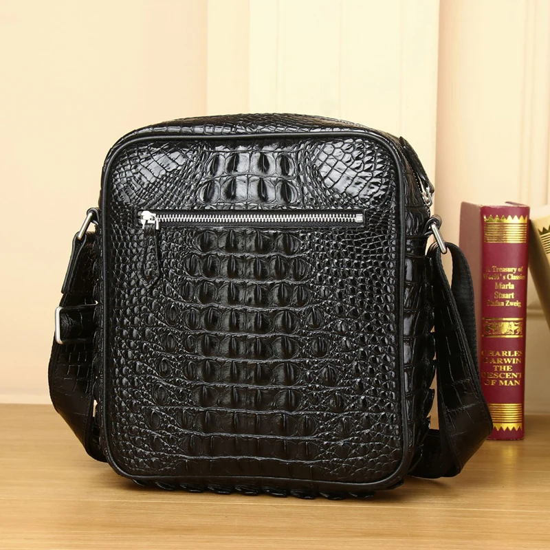 Genuine Leather alligator handbag large capacity men\'s briefcase business Crossbody bag fashion men\'s bag real cowhide bag