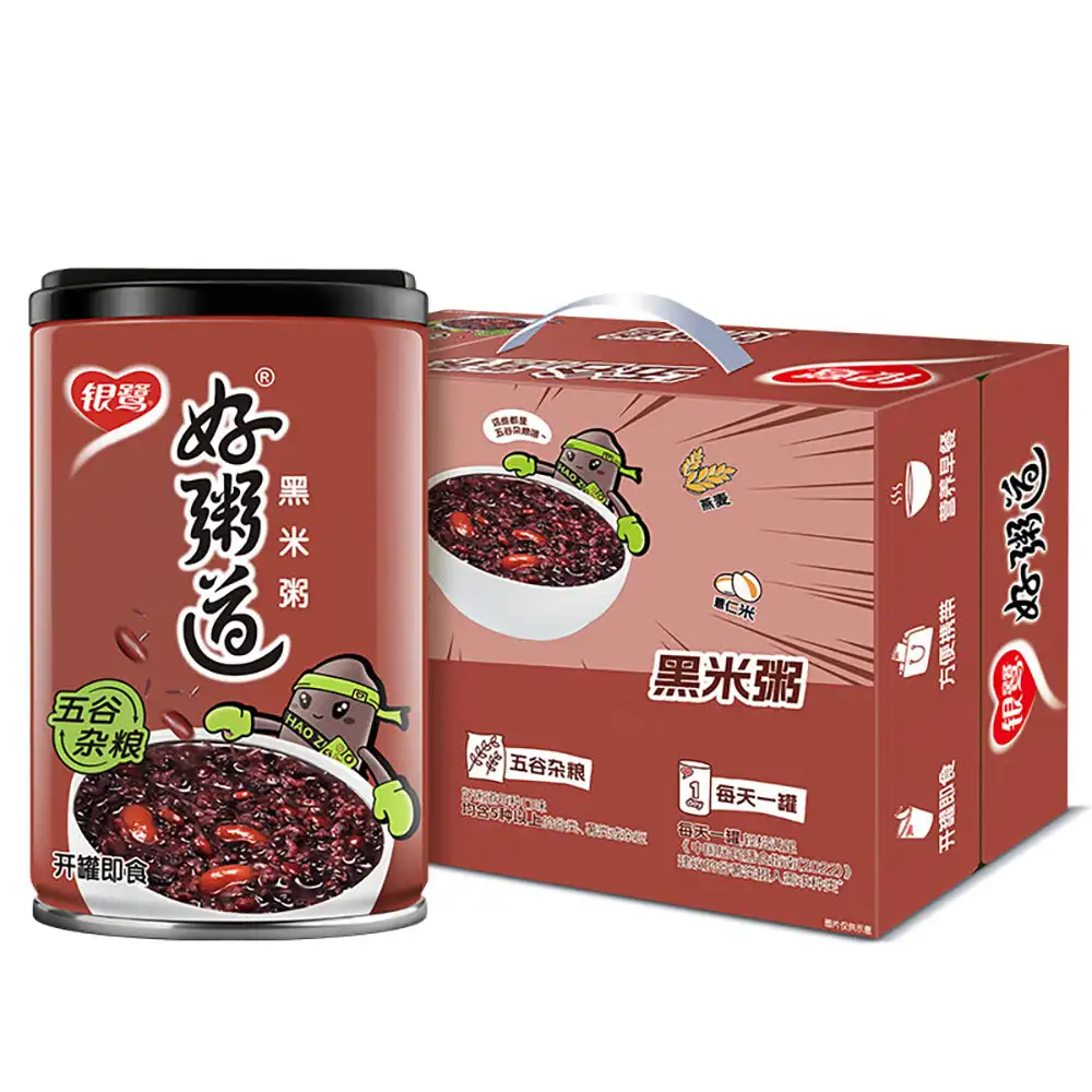 Yinlu Hao Zhui Dao Arroz Preto Congee, 280g x 12 Garrafas