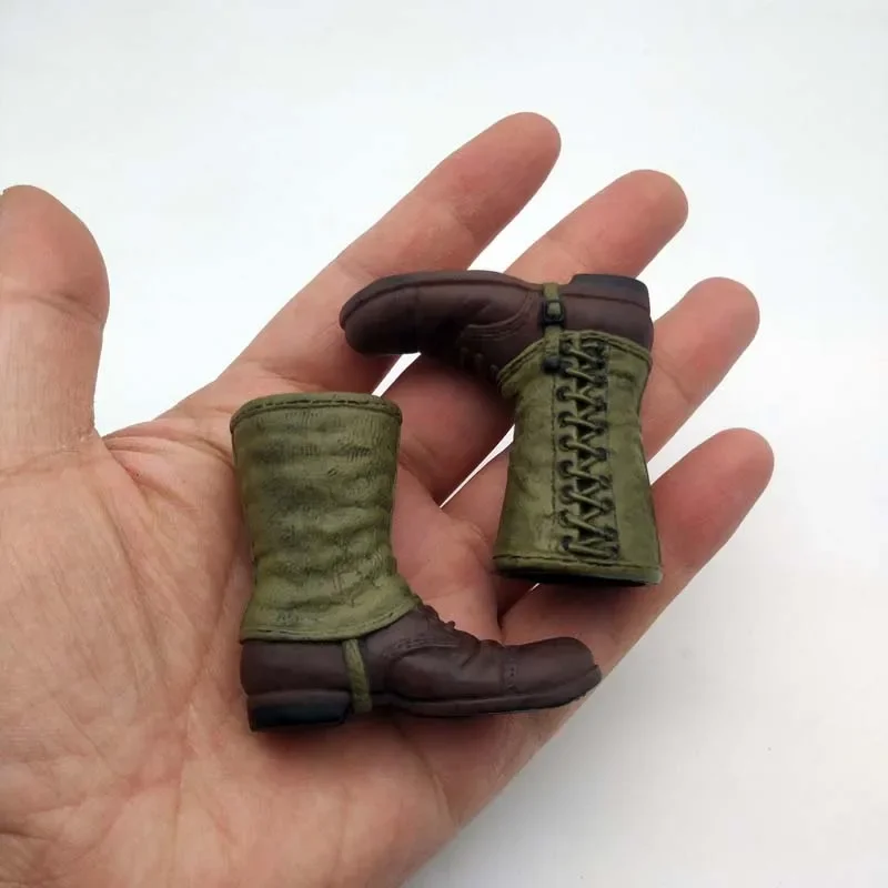 WWII Stiefel Modell 1/6 Skala Hohle Lange Militärschuhe Grünes Spleißen Für 12in Actionfigur Spielzeugzubehör HT DID