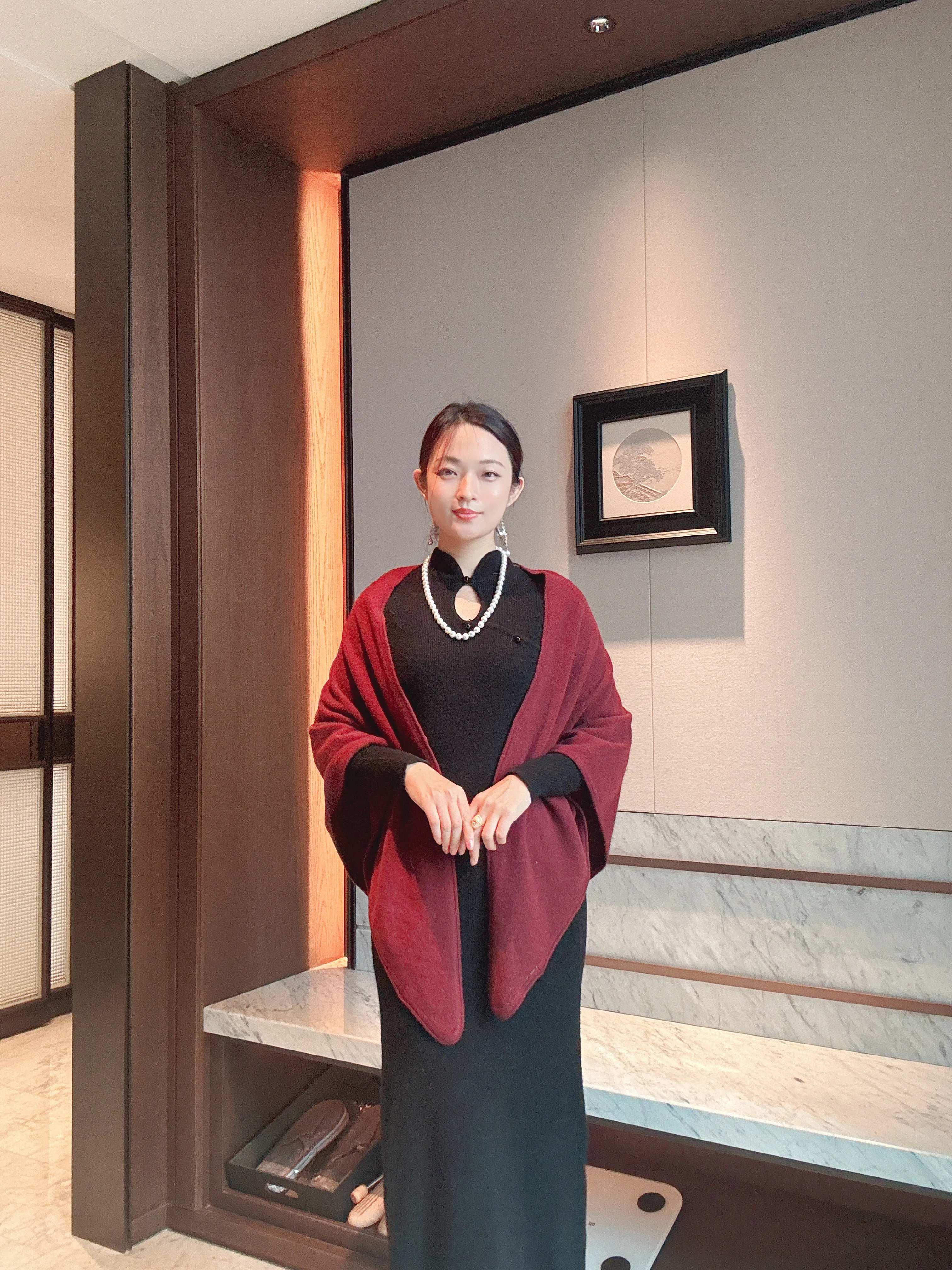 New Pure Wool Triangular Scarf Shoulder Wrap  Evening Gown Outer Knitted Cloak Warm Elastic Soft Scarf