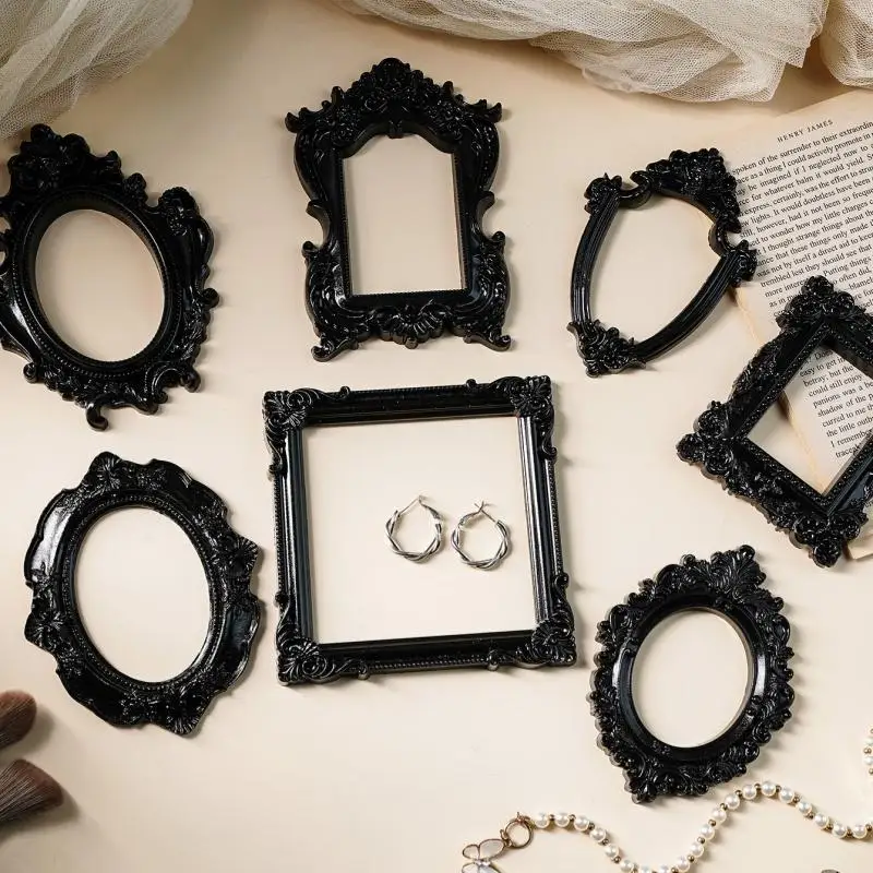 1Pcs European-style Resin Material Black-edged Prop Photo Frame, DIY Wall Decoration, Suitable For Props