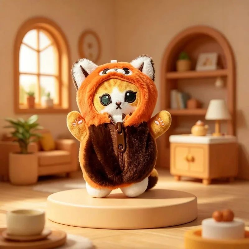 Kawaii Zipper Transform Plush Keychain Mofusand Panda Fox Style Shark Cat Stuffed Pendant Plush Toy Surprise Gifts For Fans