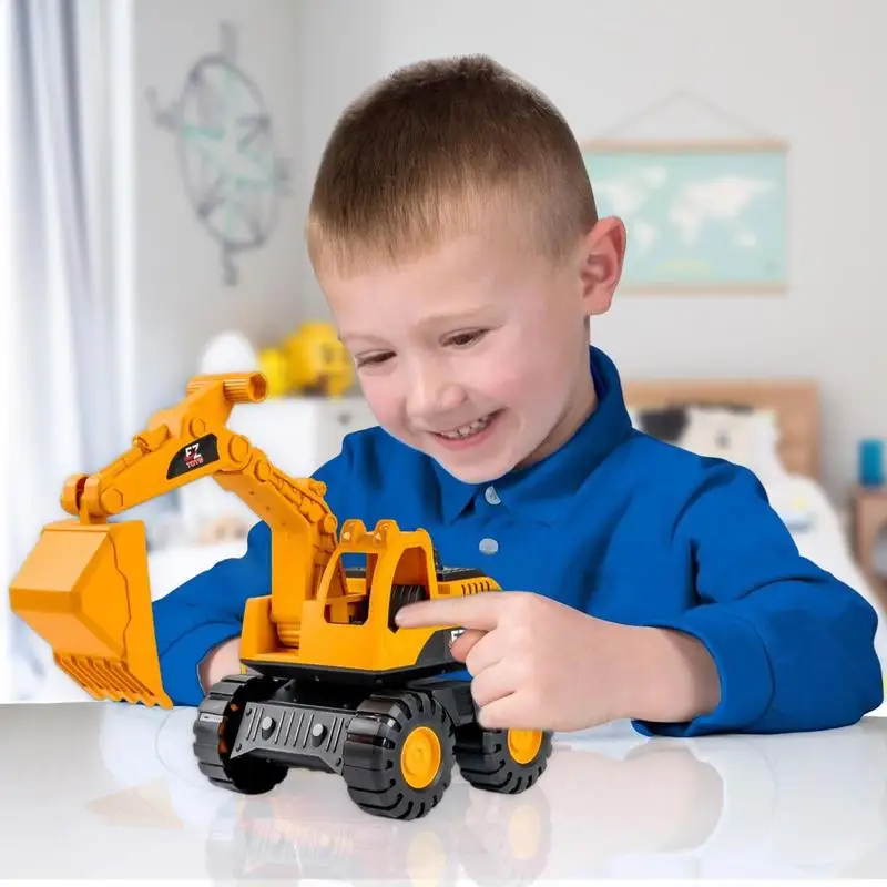 Excavator ของเล่นความเฉื่อยขับรถ Excavator สําหรับเด็ก Construction Fleet เด็กวัยหัดเดิน Early Education ยานพาหนะก่อสร้างของเล่น