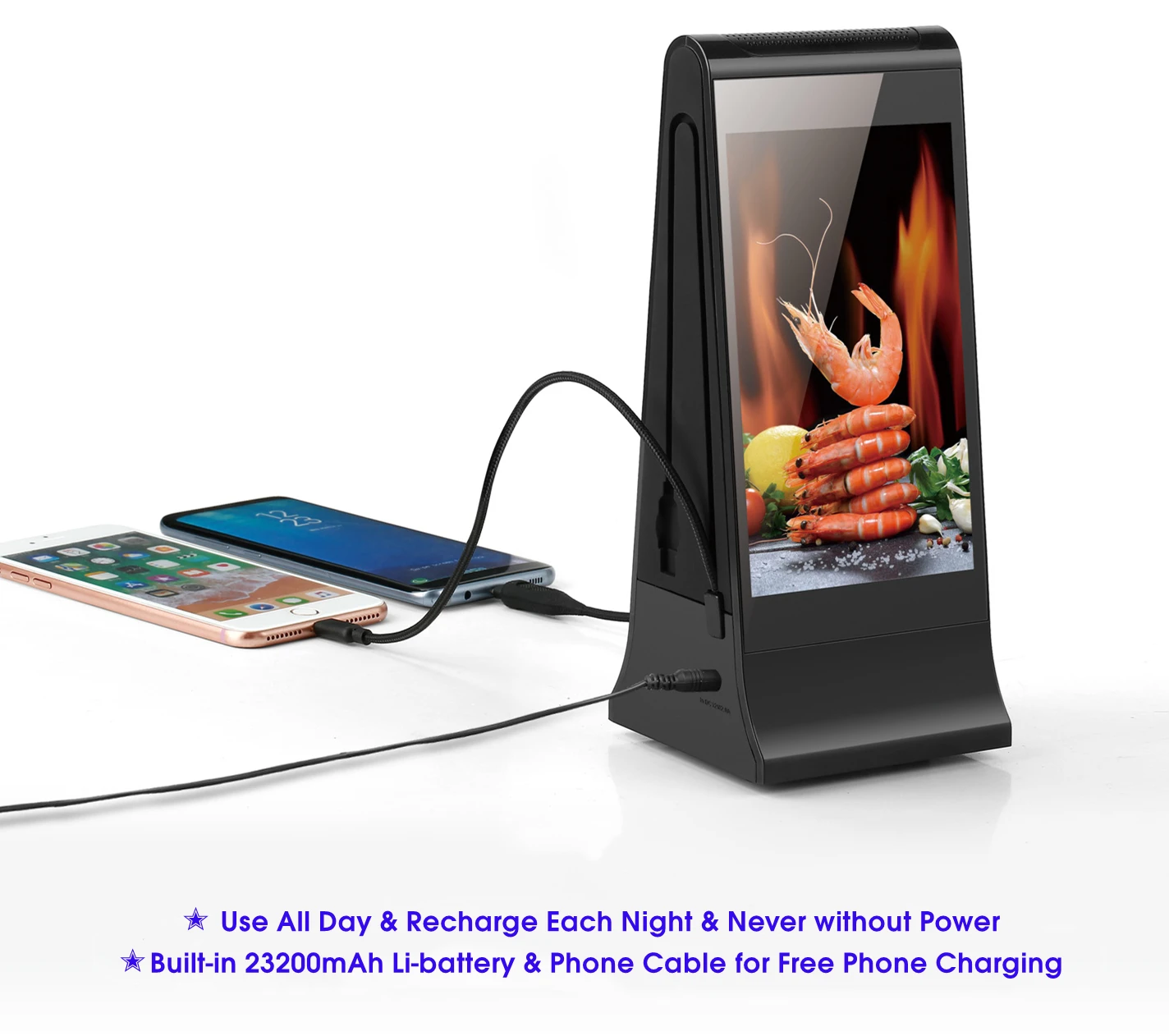 New FYD-868 Plus X Double Side Digital Kiosk Cloud CMS Restaurant Hotel Bar Table ADS Talker Totem Tabletop Advertising Display