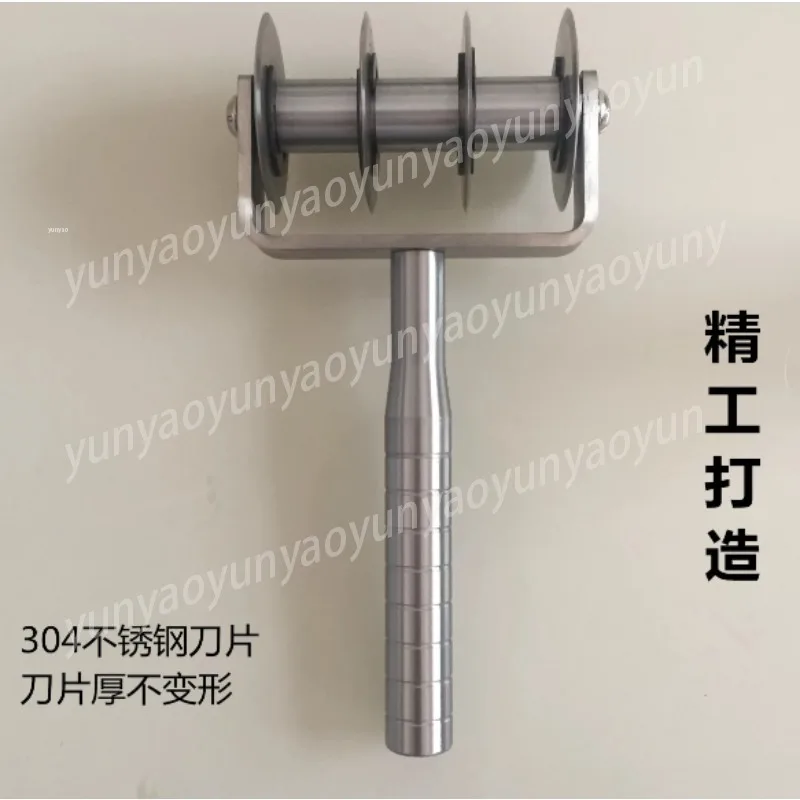 5 Wheel Manual Dough Cutter, Stainless Steel Noodle Dough Slicer for Fried Bread, 2cm Fixed Spacing