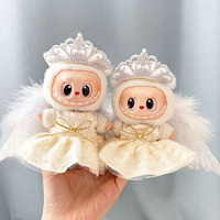 Labubu 17cm Doll's Clothes The Monsters Outfit Accessories Clothing Cartoon Angel Wing Dress V1 V2 Sitting Party Series