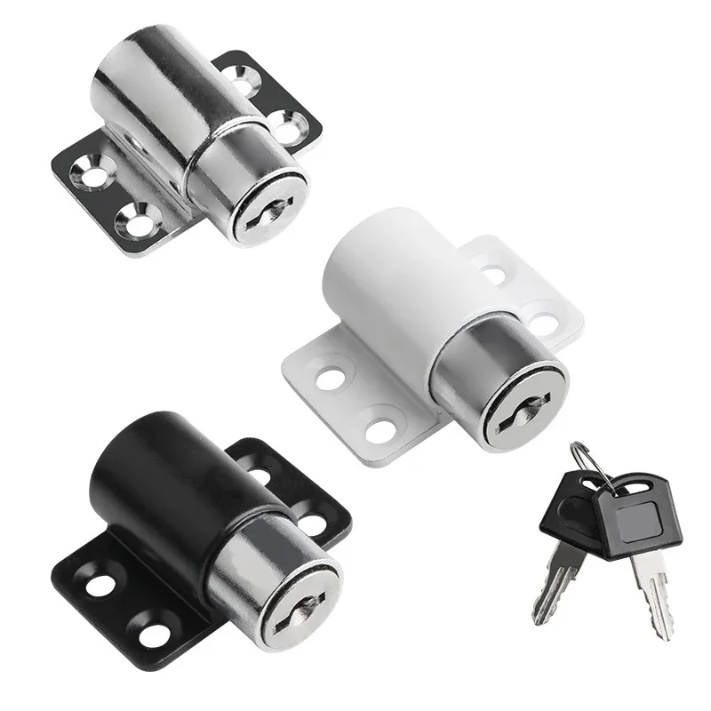 4 Pcs Black White Silver Sliding Window Bolt Security Locks Window Patio Screw Door Lock Key Push Baby Child Safety Protection