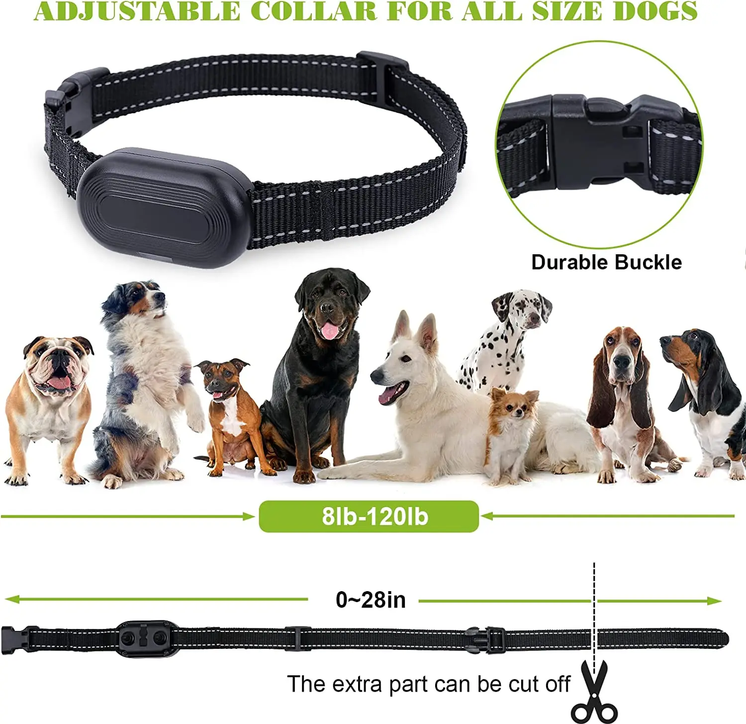 Dog Shock Collar Waterproof Training Collar for Dogs Large Medium Small with Rechargeable Remote Beep Vibration Shock Vibration