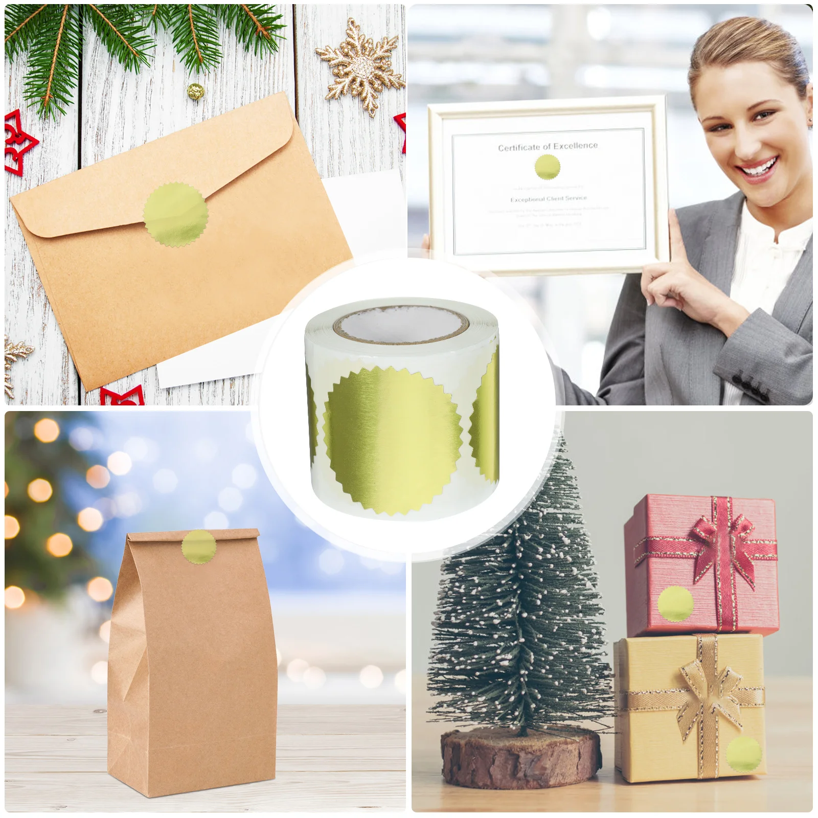 

Gold 50mm Round Toothed Edge Adhesive Stickers for Certificate Seals Diplomas Graduation Supplies Medal Stickers Elegant