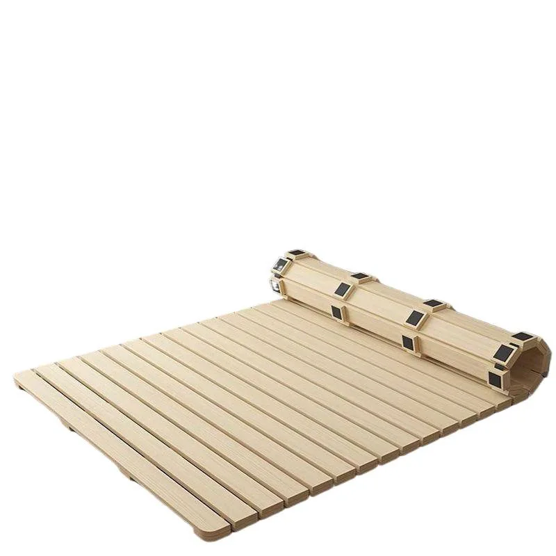 Thickened bed board tatami pad row skeleton solid wood moisture-proof breathable roll folding board waist protection