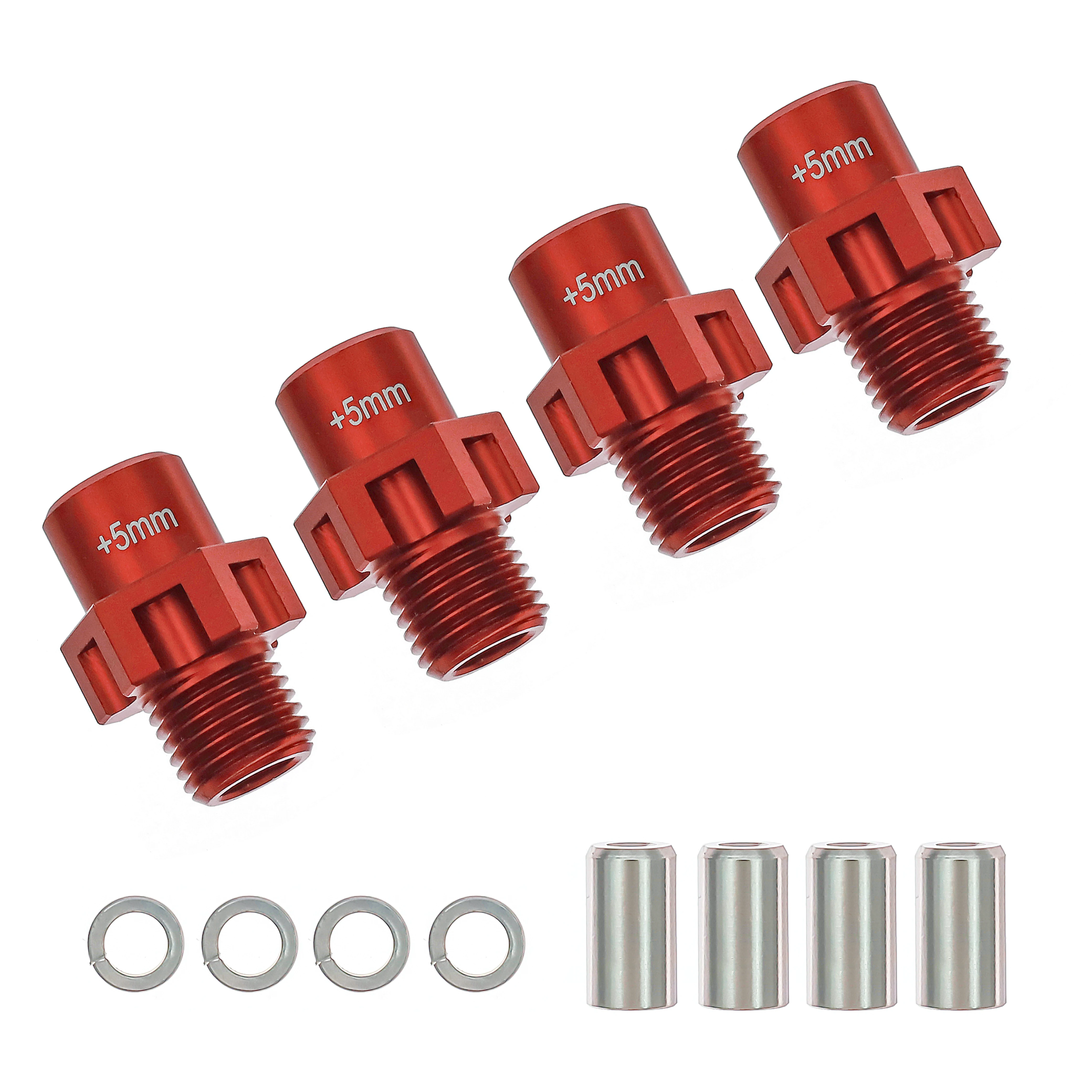 7075 Aluminum Alloy 17mm Wheel Hubs +5mm Widening for Traxxas 1/8 JATO 4X4 VXL 9086 - High Strength & Precision Fit