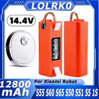 Original Replacement Battery BRR-2P4S-5200D for XIAOMI 1S 1ST Roborock SDJQR01RR Sweeping Mopping Robot Vacuum Cleaner 5200mAh