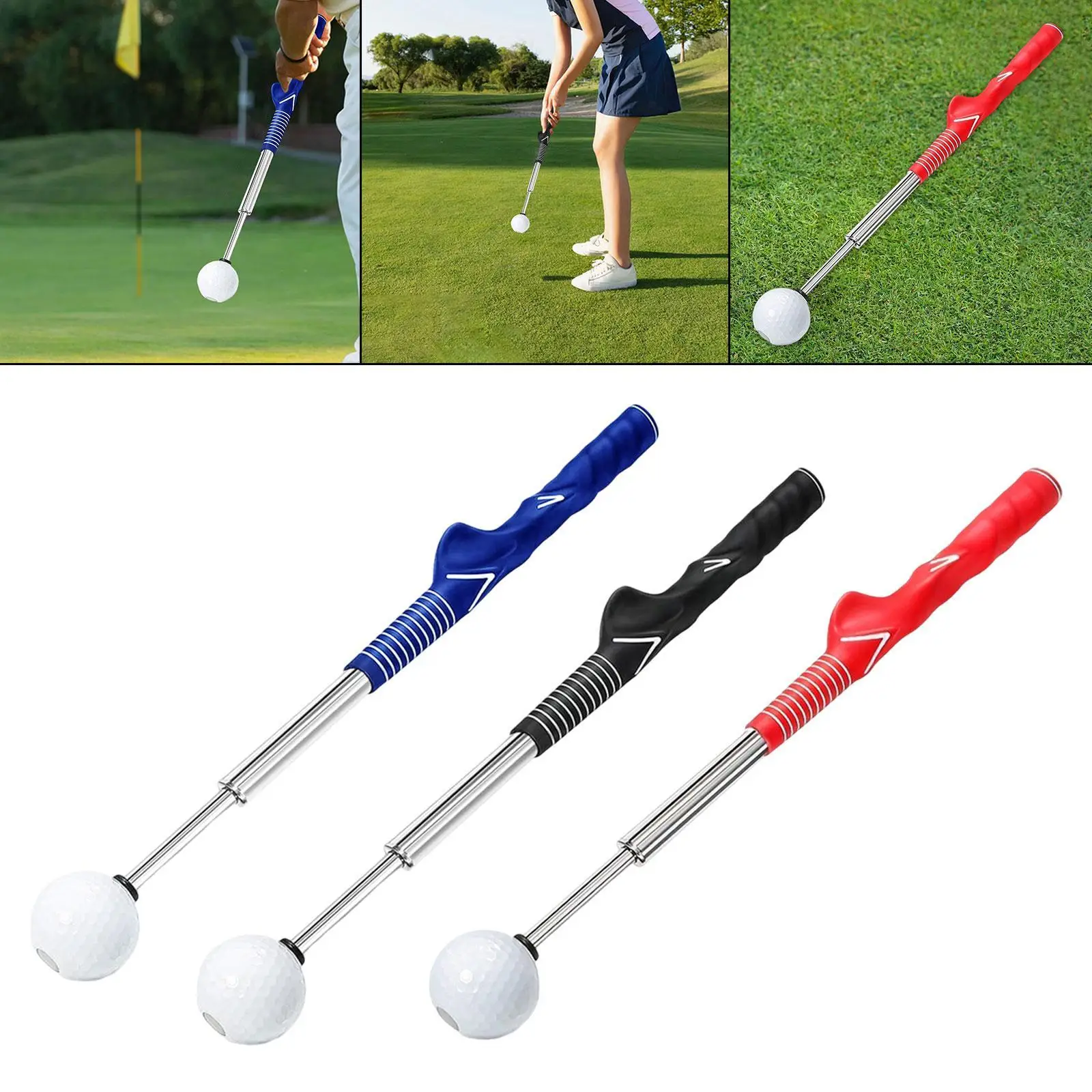 

Telescopic Golf Swing Training Aid Grip Rod Accessory Comfortable Equipment Alignment Stick Warm up Stick for Indoor Chipping