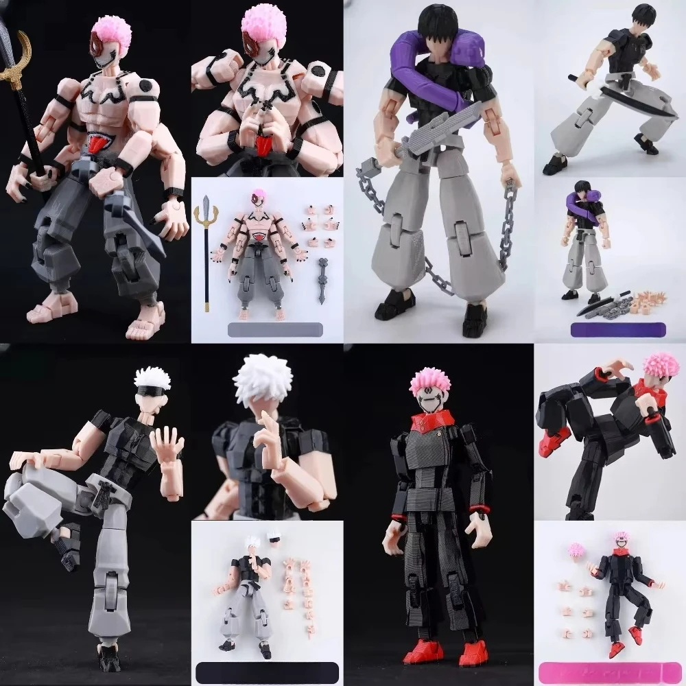 9L 3D Jujutsu Kaisen Figur Titan 13 Anime Gojo Schwarzes Outfit Modell Lucky 13 Modell Dummy 13 Anime Mehrteilige Bewegliche Spielzeuge
