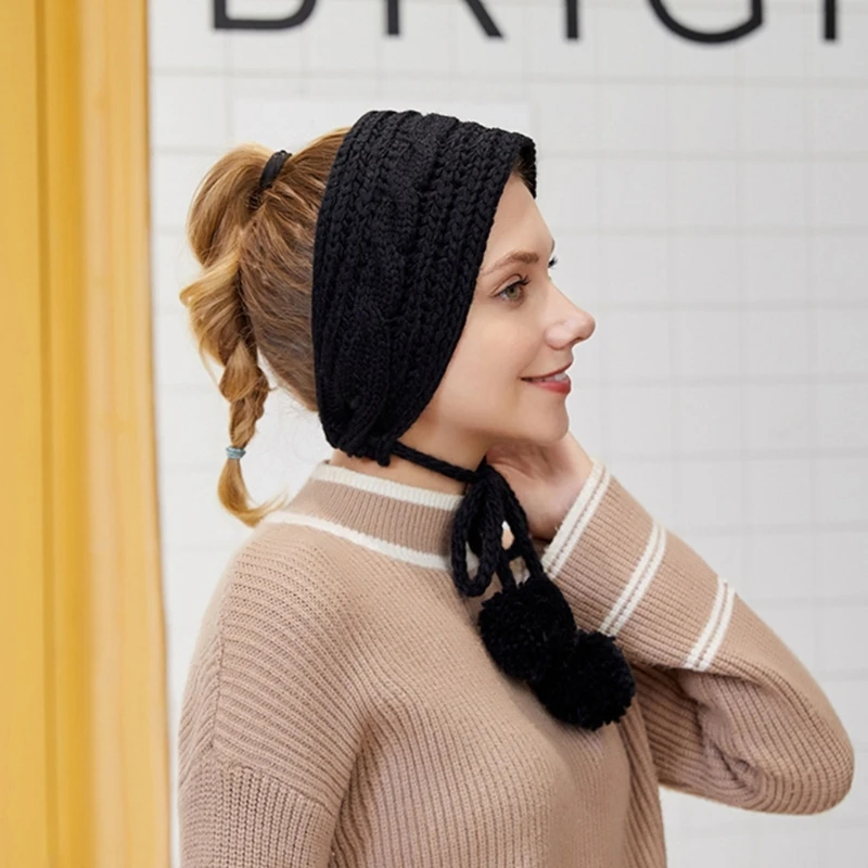 Gorro invierno para adultos, calentador orejas tejido, bufanda, orejeras para niña, calentador orejas tejido