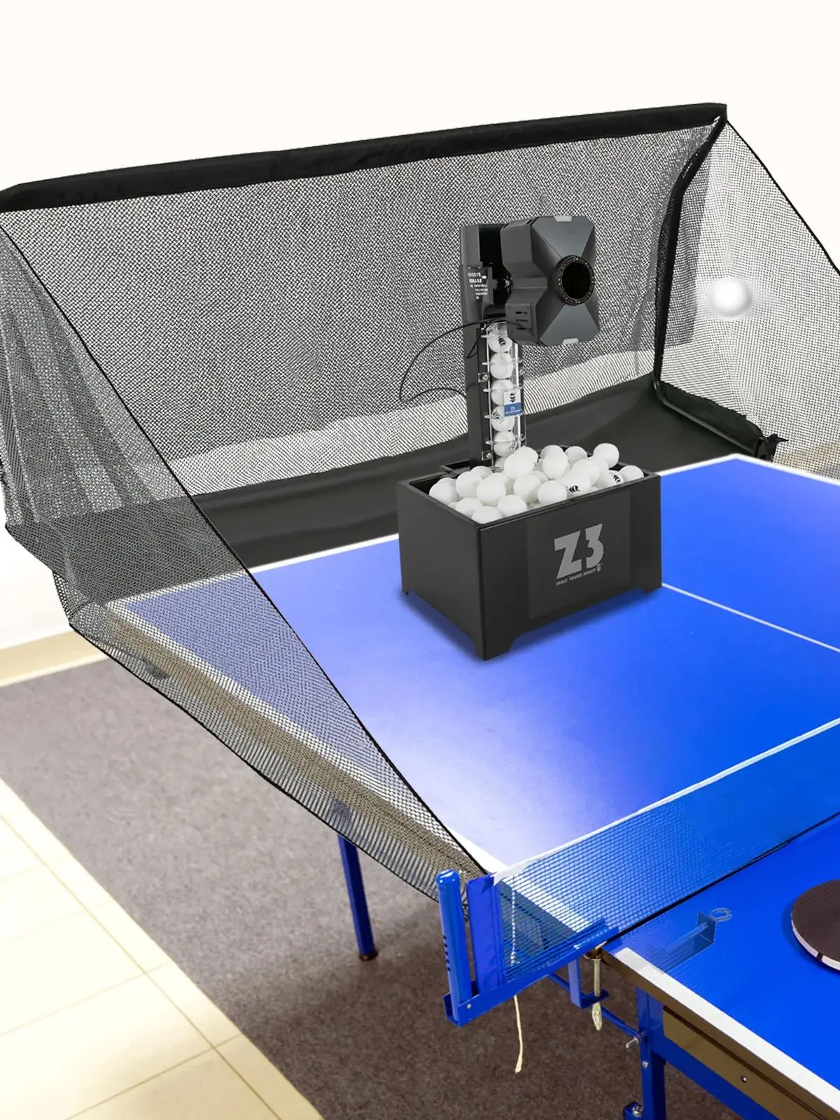 Automatische pingpongbalmachine met net, tafeltennismachine met 100 ballen, meerdere serveermodi Pingpongbal pitching - afbeelding 2