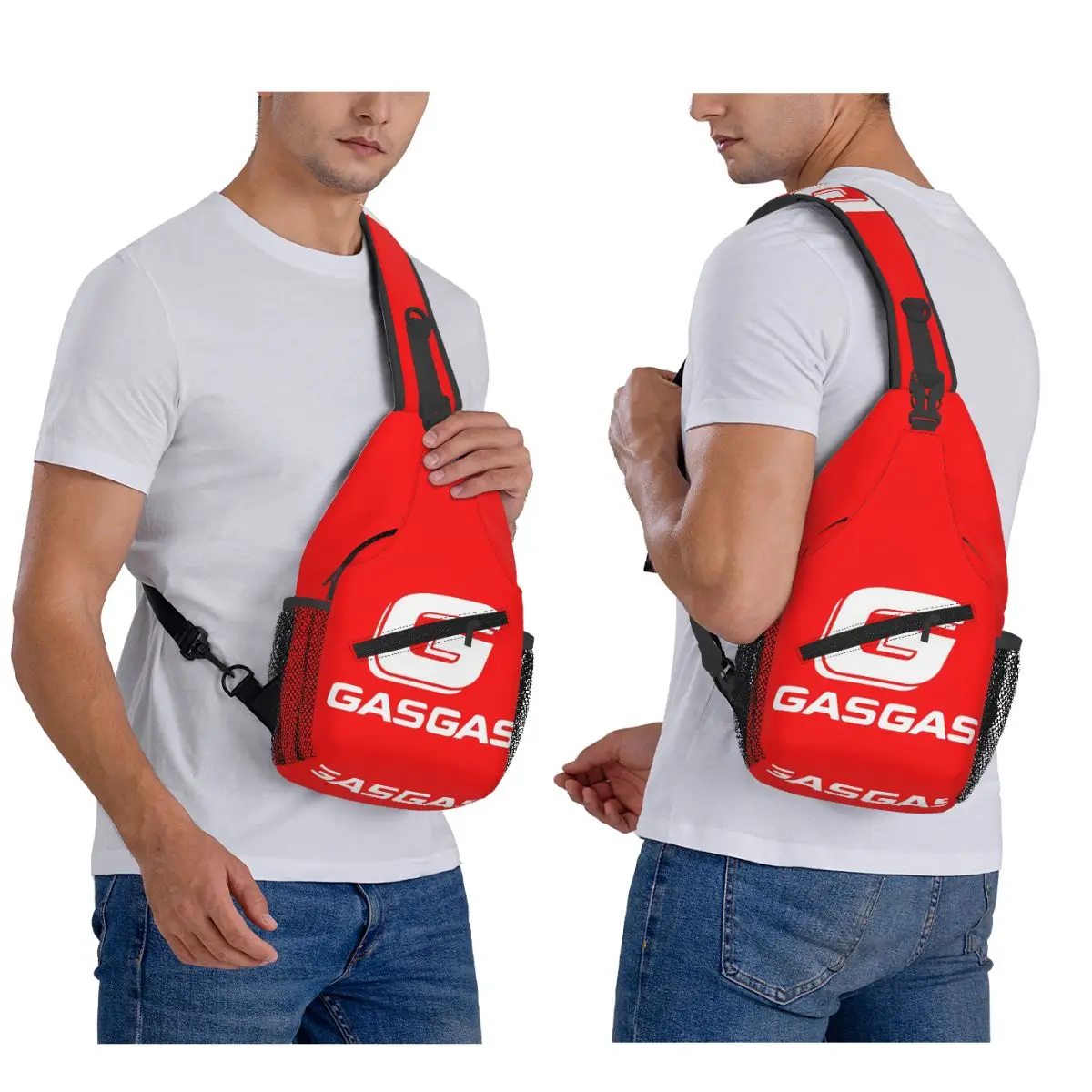 

Gasgas Motorcycle Chest Bag Men Sling Crossbody Backpack Chest Bag Travel Hiking Daypack Shoulder Bag