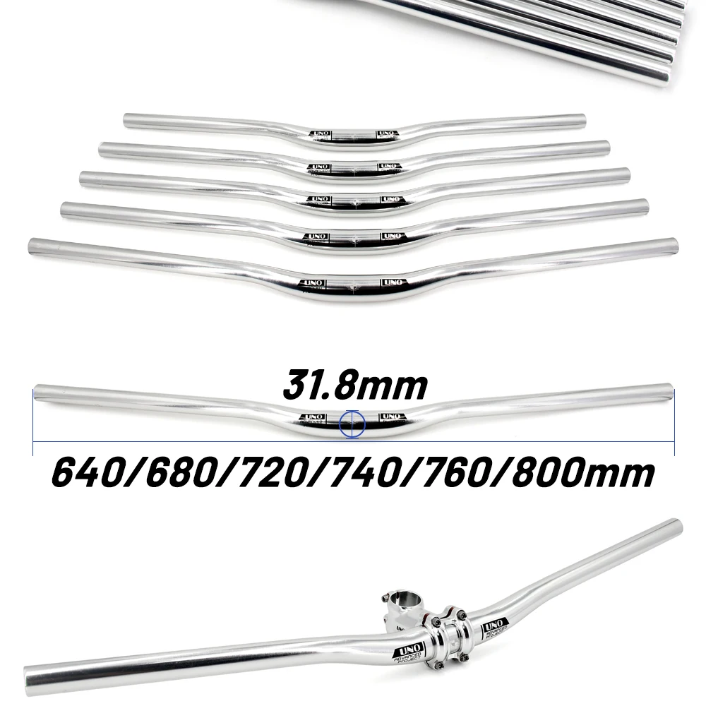 UNO Fahrrad Lenkrad Aluminium MTB Rennrad Lenker Flache Riser Bar 31,8*640 680-800mm Silber fahrrad Lenker MTB Teil – Detail 6