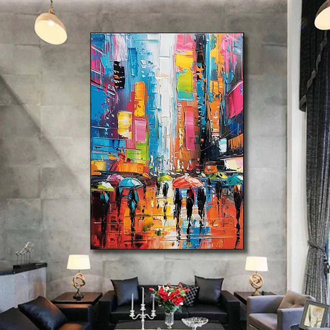 Lukisan Urban Kustom Asli, Luk - Abstract Oil Painting ulasan dan harga