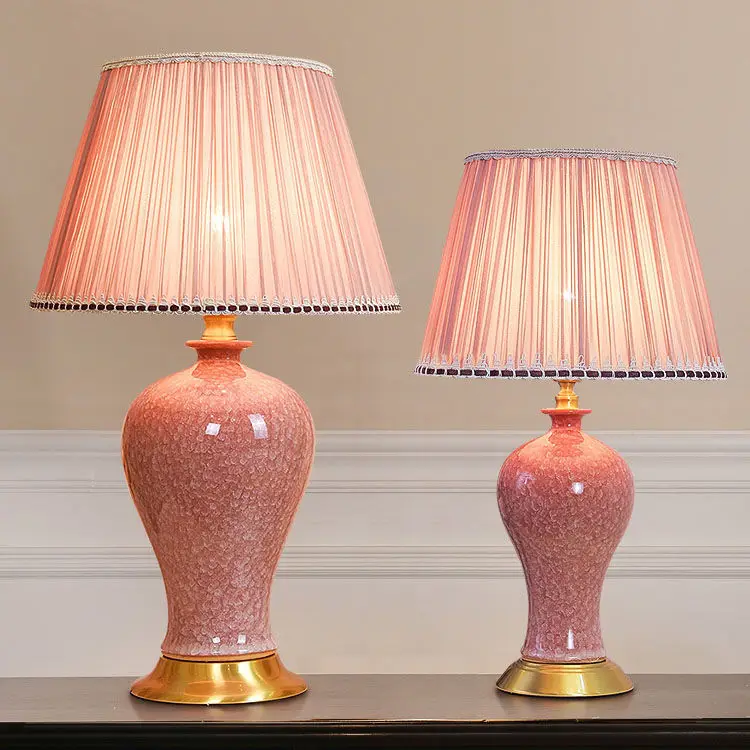 

Crystal glaze ceramic table lamp bedroom bedside lamp