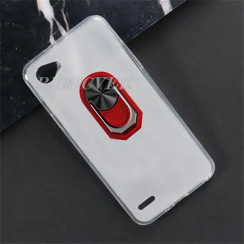 For LG Q6 Q6+ Q6a M700N M700A LGM-X600L M700DSK Back Ring Holder Bracket Phone Case Smartphone TPU Soft Silicone Cover