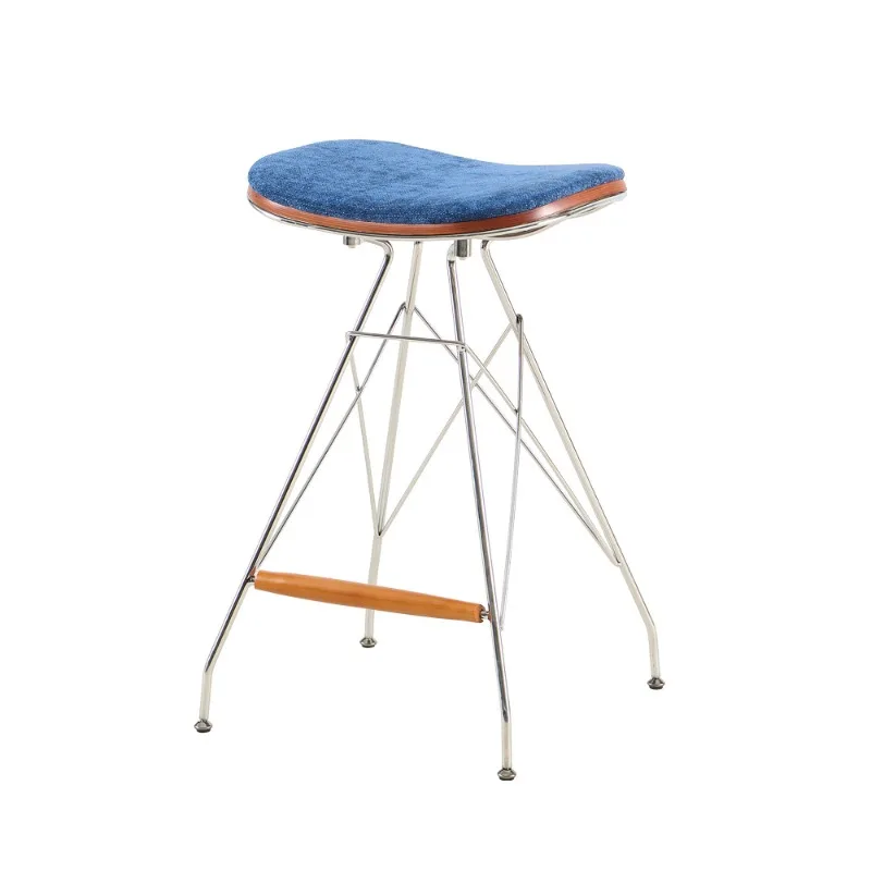 

Restaurant designer soft bag bar stool cafe retro wrought iron minimalist casual high chair