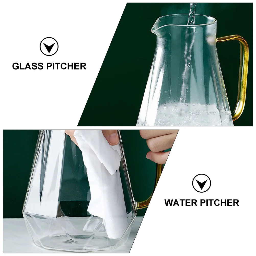 

1Pcs Cold Water Pitcher Large Capacity Leakproof Bamboo Lid Comfortable Handle Juice Jug