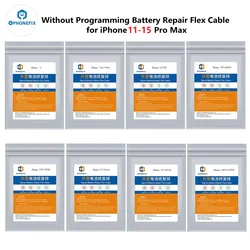 Pre-Programmed 2.0 Battary Tag-on Flex for iPhone11 12 13 14 15 Pro Max Solve Pop Up Error Message Warning Battery Repair Cable