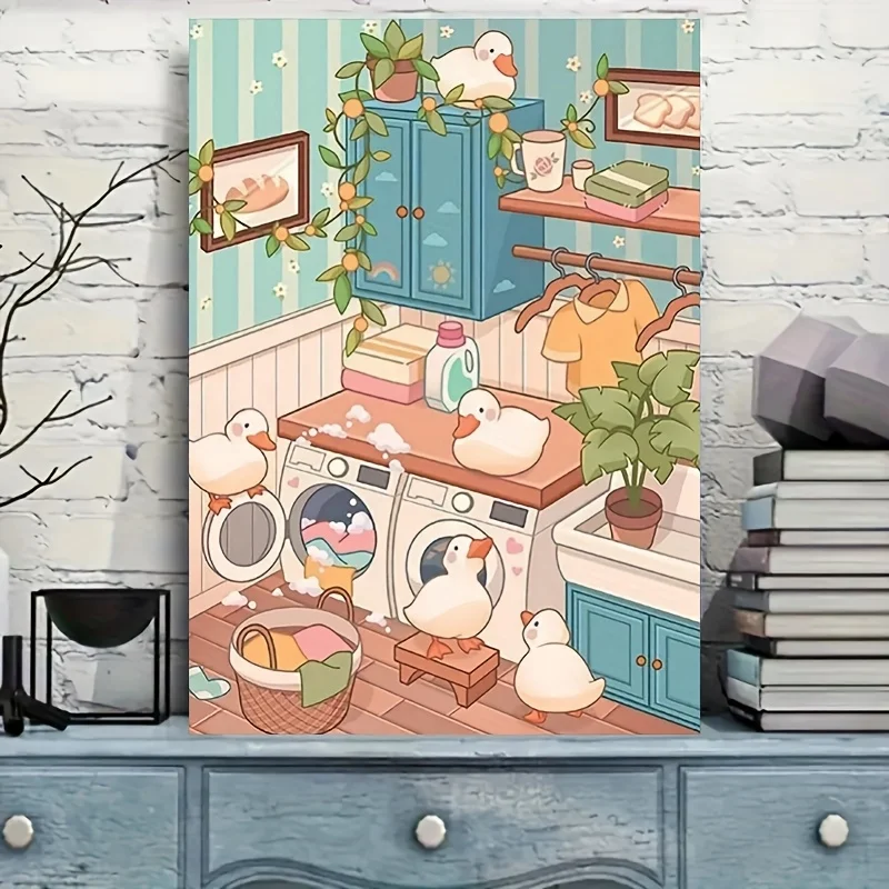 Cute Duck Jigsaw Puzzles 300/500/1000pcs Decompression Toys for Adults Family Game Home Bedroom Living Room Decor Birthday Gift