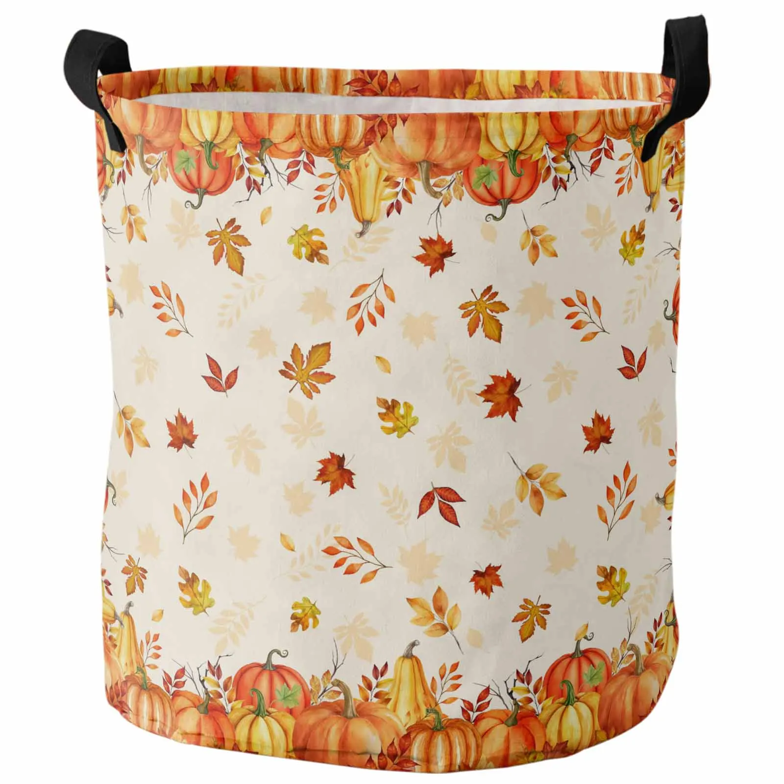 

Vintage Pumpkin Fallen Leaves Foldable Dirty Laundry Basket Kid's Toy Organizer Waterproof Storage Baskets