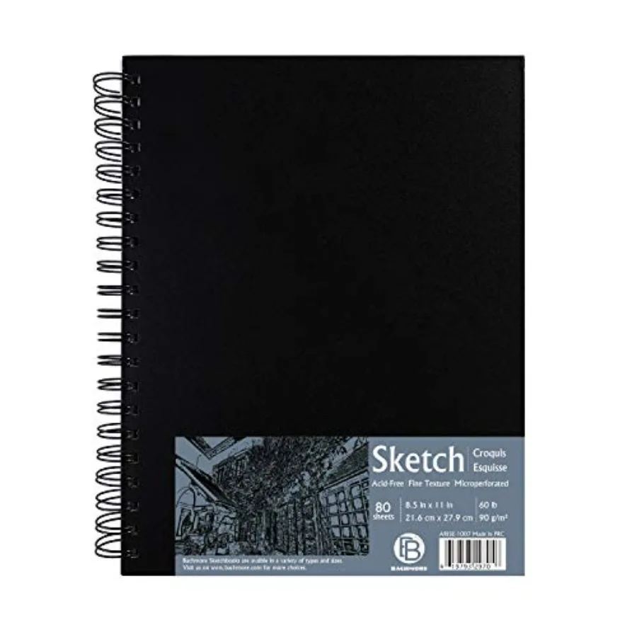 

Bachmore 8.5"x11" Hardbound Sketchbook, Left Spiral Sketch Pad with Hardcover, Perforated and Durable Acid Free Drawing Paper,