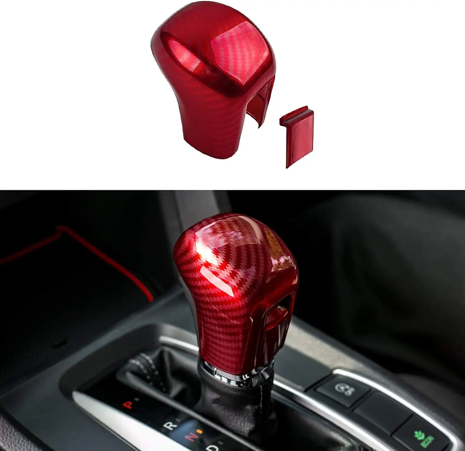 

Car Sticker Carbon fiber Shift knob Sticker For Honda Civic 10th 2016 2017 2018 2019 2020