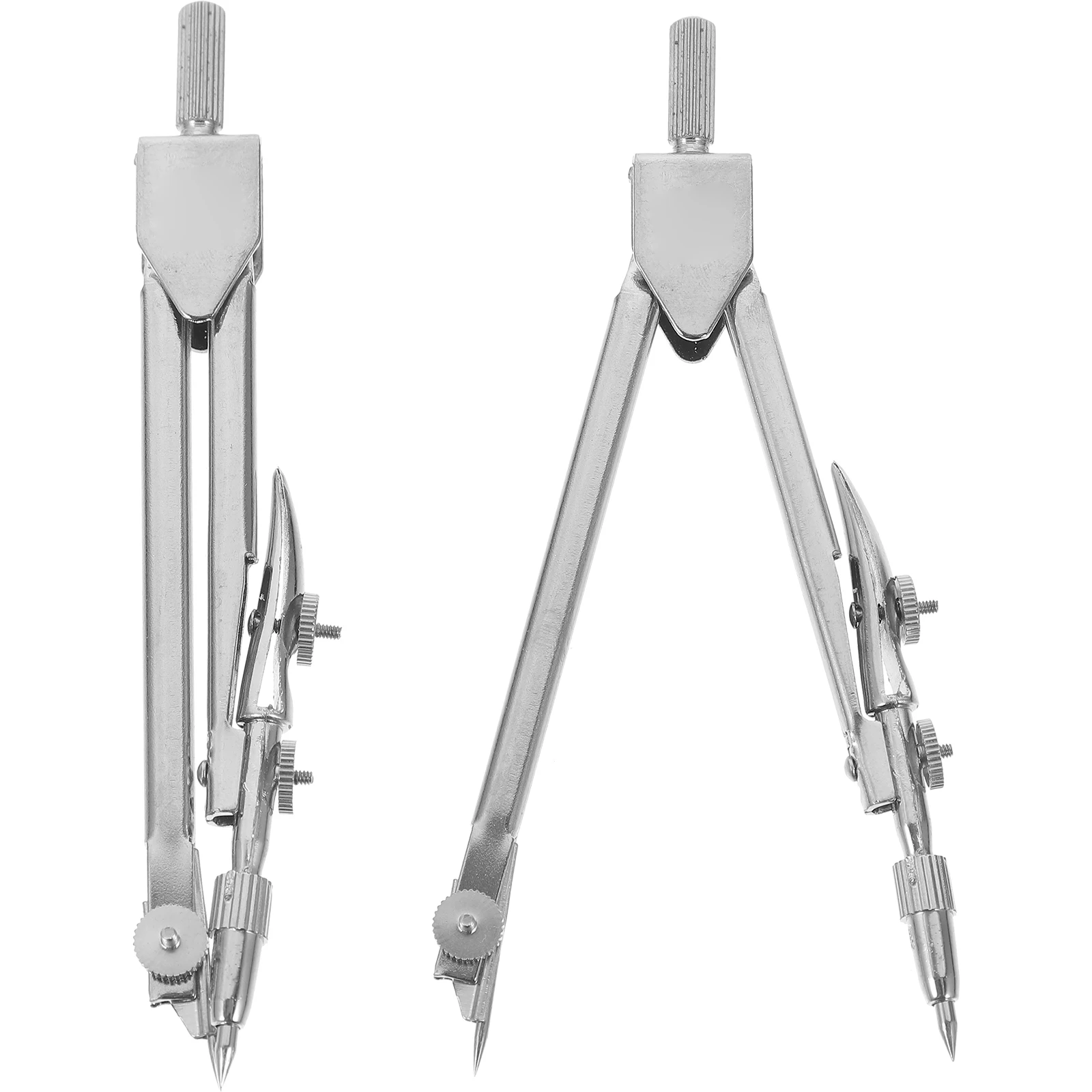2pcs Precision Bow Compass Metal Scribe Divider Tool Lightweight Portable Wear Resistant Drawing Tools for Students