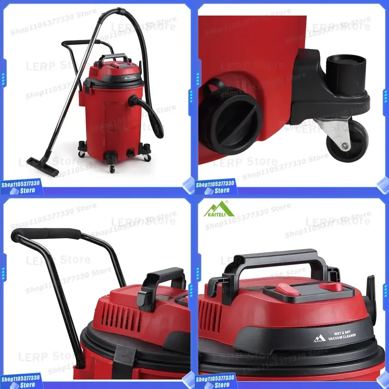 2400W 60L Electric Wet Dry Vacuum Cleaner for Commercial Use with Fine Filtration System and Drainage Holes Heavy Duty Shop