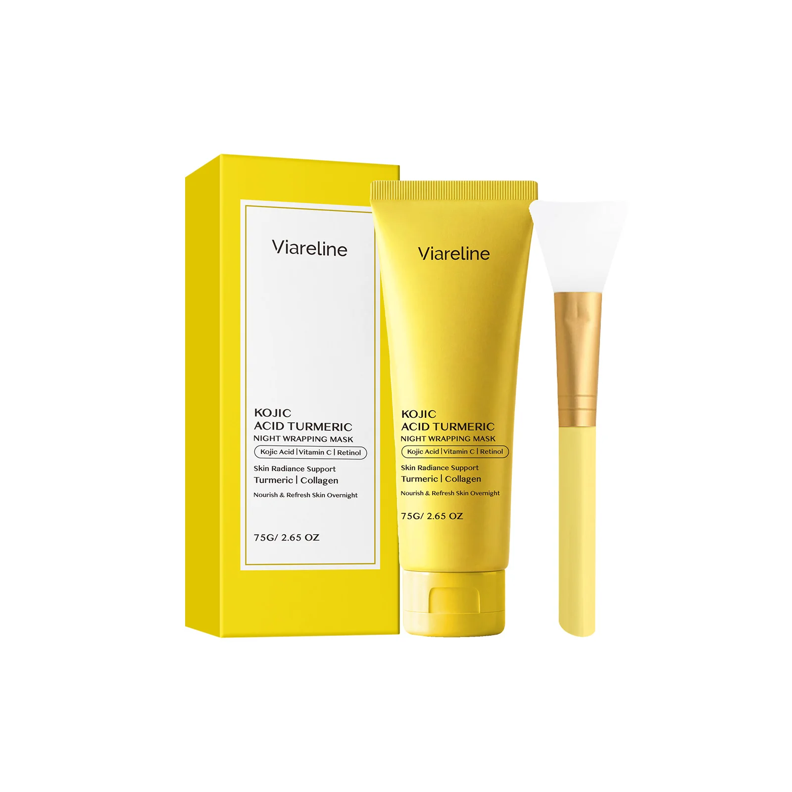 Peel Off Brighten Mask Collagen Kojic Acid Turmeric Cleans Blackhead Control Oil Smooth Shrink Pore Nourishing Night Moisturizer