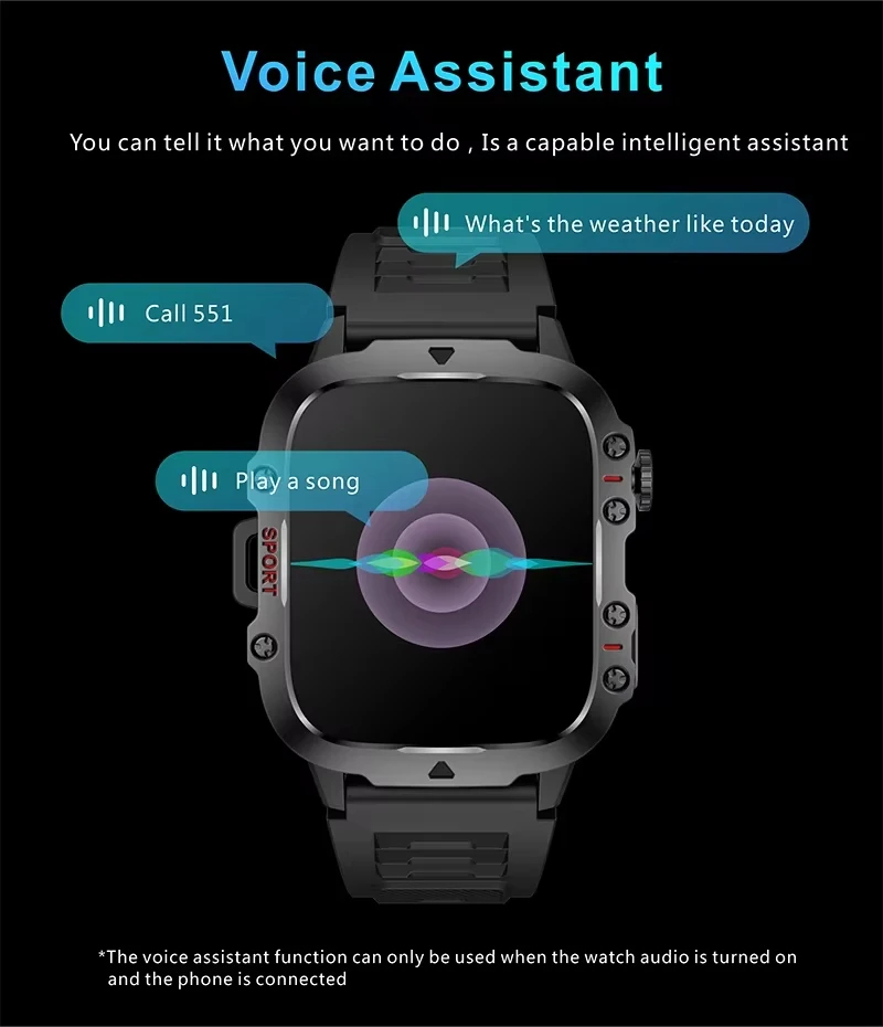 Laxasfit New Men's Smart Watch Bluetooth Talk 2.01 Inch Hd Screen Led thumbnail 3