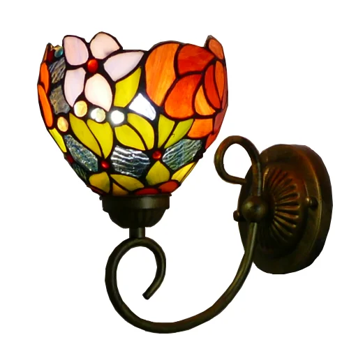 -style LED Mirror Lamp Bathroom Bedside Aisle American Pastoral Mediterranean Bedroom Single-headed Background Wall Lamp