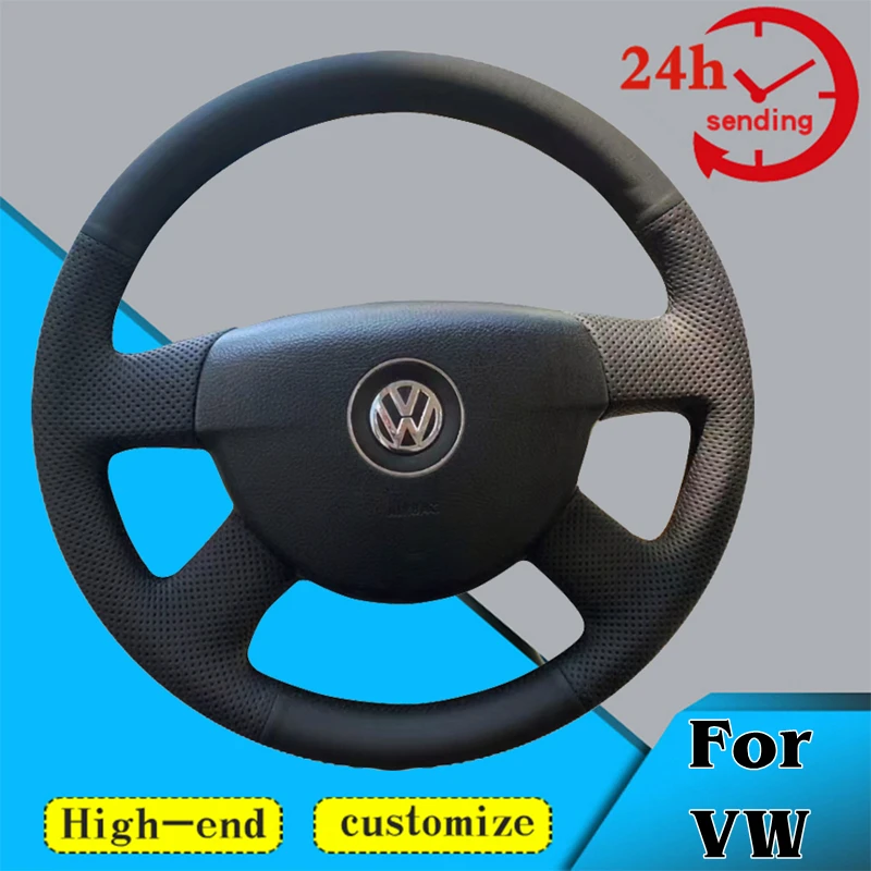 Custom DIY Microfiber Leather Car Steering Wheel Braid Cover 100% Fit For Volkswagen VW Passat B6 Auto Interior Accessories