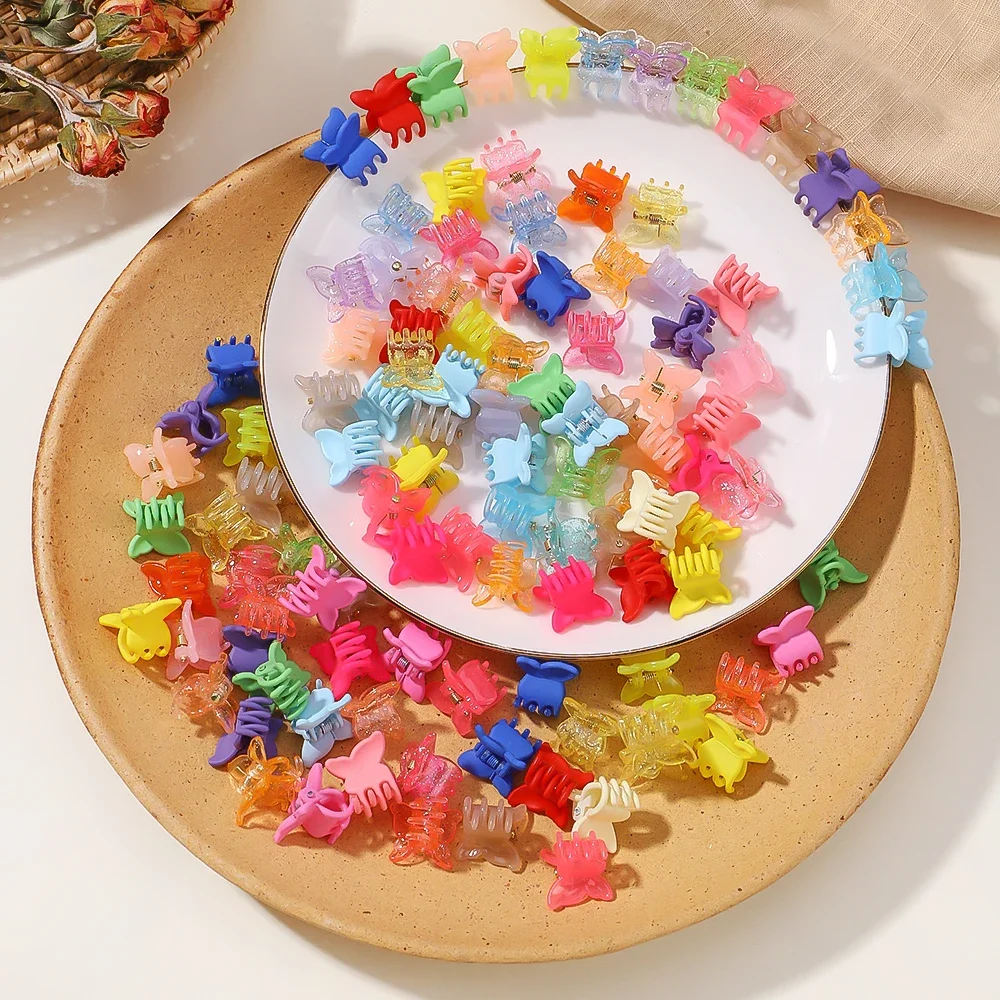 10/20/30Pcs New Colorful Mini Butterfly Hair Clip Claw Grip Barrettes Clamps Girls Hairpin Claw Clip Hair Styling Accessories