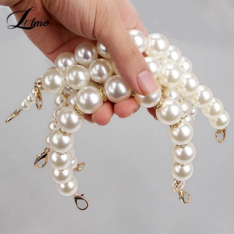 Imitate Pearl Strap for Bags Handbag Accessories Purse Belt Handles Cute Bead Chain Tote Women Purse DIY Replacement Strap Chain