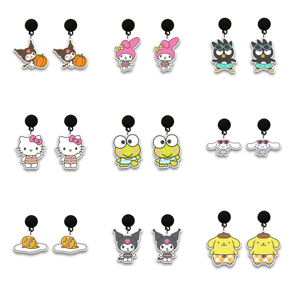 

W New Style Sanrio Acrylic Earrings Europe And America New Accessories For Women Colorful Earrings Fashion Jewelry