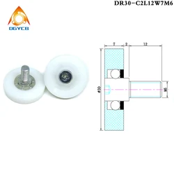 1 pz diametro 30 mm M6 bullone POM cuscinetti in plastica rulli DR30 Nylon armadio puleggia DRL30 accessori Hardware per mobili DRL19