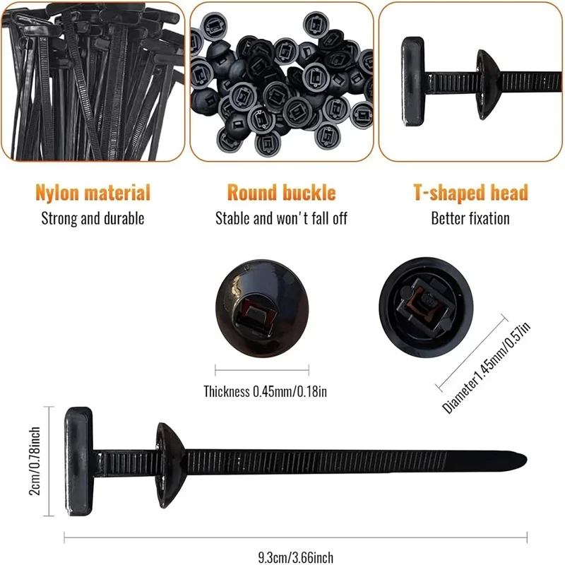 Boucle universelle d'attache de câble en Nylon, support d'attaches à fermeture éclair en Nylon autobloquant robuste, outil d'attache de câble en plastique polyvalent
