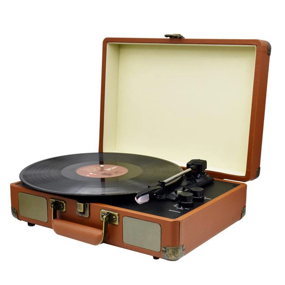 

Vinyl Record Player 3-Speed Turntable with Built-in Speakers BT Function Support 3 Size 7”/10”/12”Vinyl Record Portable