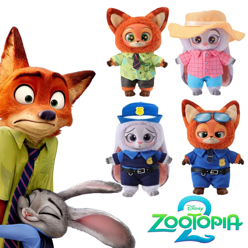 

Набор виниловых фигурок Disney Zootopia (Зверополис) — Ник и Джуди, милый кулон для рюкзака, подарок-сюрприз на день рождения для детей, модный аксессуар для детей
