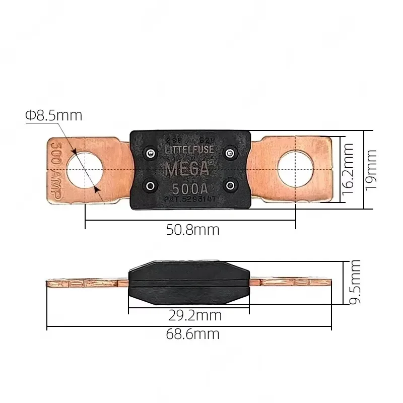 1PCS ANL Car Fuse Little Bolt-on Holder MEGA 40A-400A Sizes for Automobile Electrical Circuit Protection