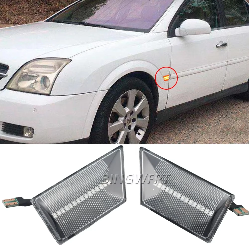 Sequential Flashing LED Turn Signal Side Marker Light Dynamic Blinker 93192381 93192382 For Opel Vectra C Signum 2003-2008