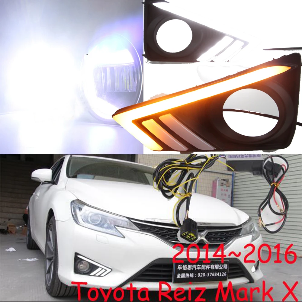 

1set 2014 2015 2016y car bumper head light for Toyota Reiz fog light car accessories headlight for Mark X Reiz daytime light